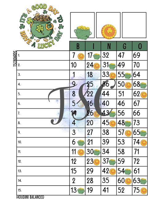 Good Day Bingo Board 1-75 Ball