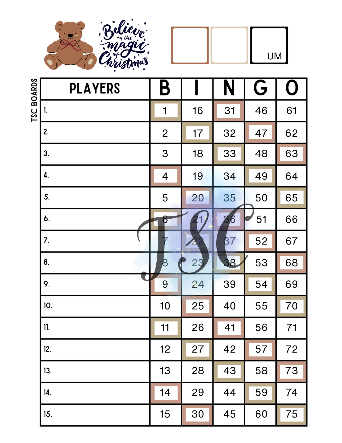 2 Colour Teddy Christmas 1-75 Ball