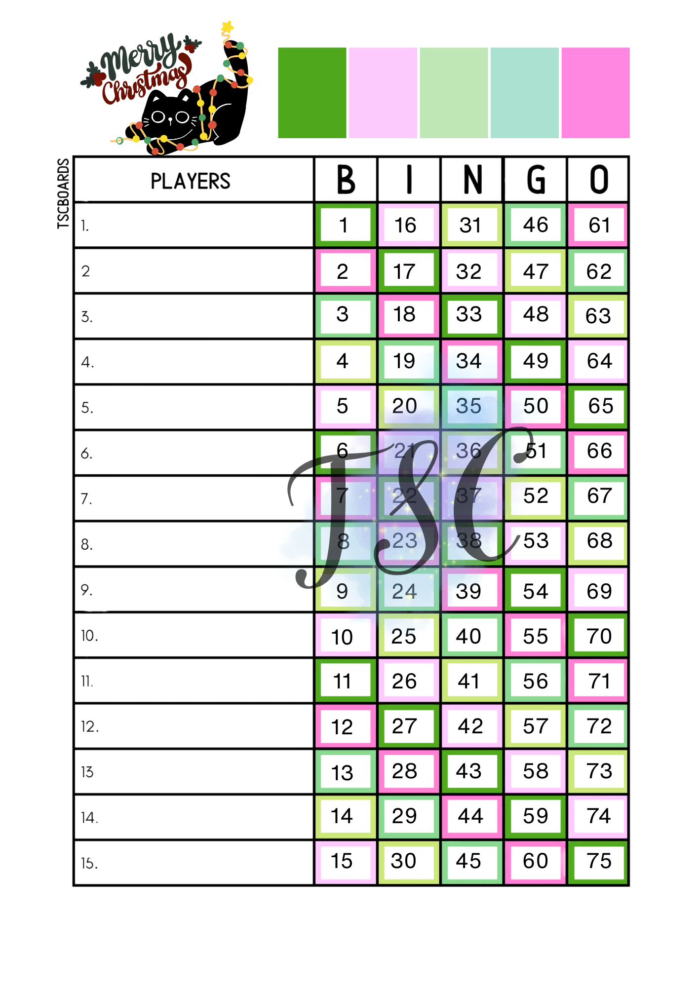 Merry Christmas Cat Rainbow 1-75 Ball