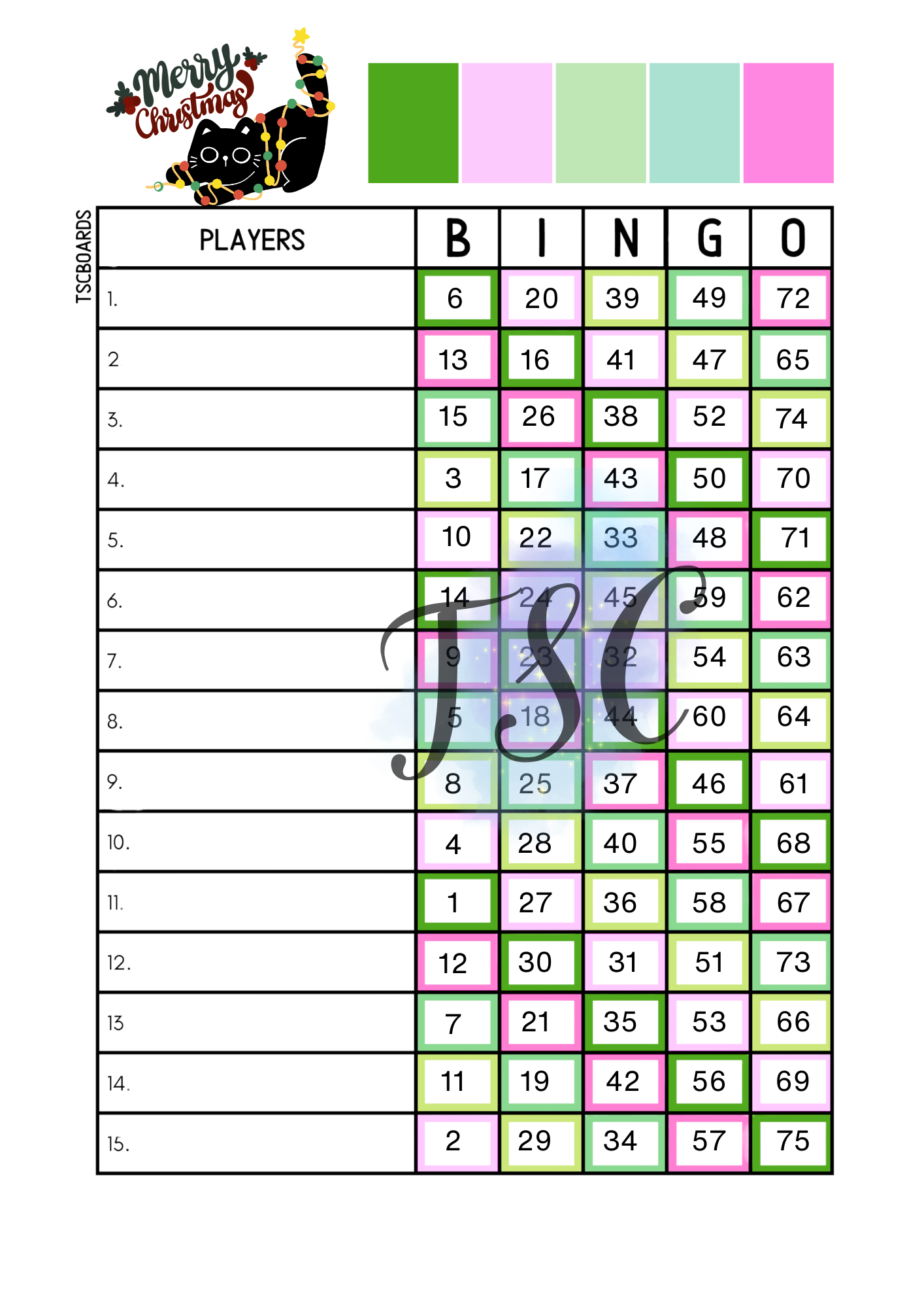 Merry Christmas Cat Rainbow 1-75 Ball