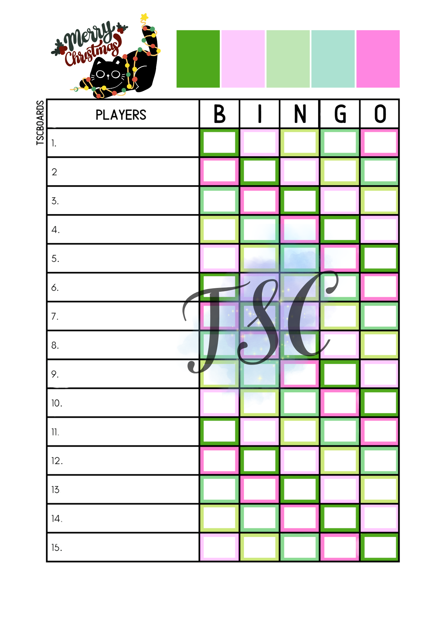 Merry Christmas Cat Rainbow 1-75 Ball