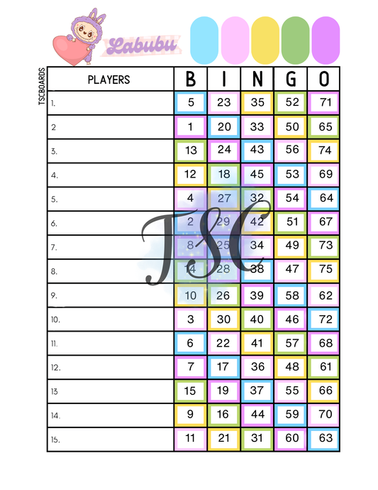 Labubu Rainbow Mixed 1-75Ball
