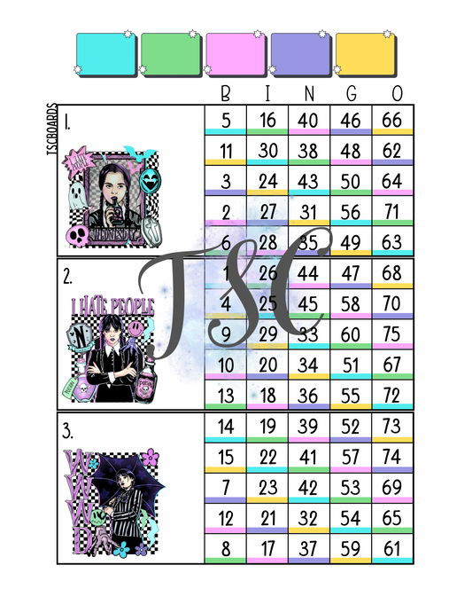Wednesday Main Mega Block Bingo Board 1-75 Ball