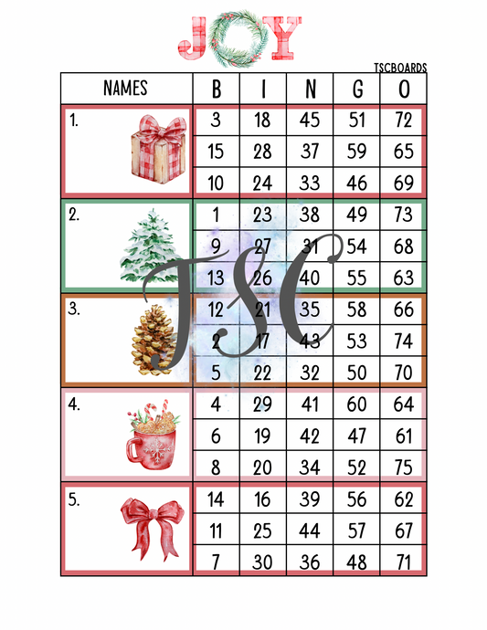 Joy Block Bingo Board 1-75 Ball