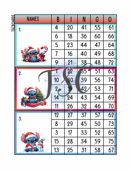 Christmas Stitch Mega Block Bingo Board 1-75 Ball