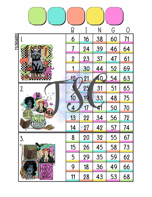 Hocus Pocus Main Mega Block Bingo Board 1-75 Ball