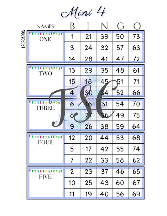 Block Mini 4 Bingo Board 1-75 Ball