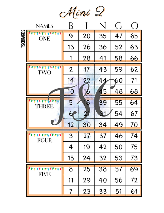 Block Mini 2 Bingo Board 1-75 Ball