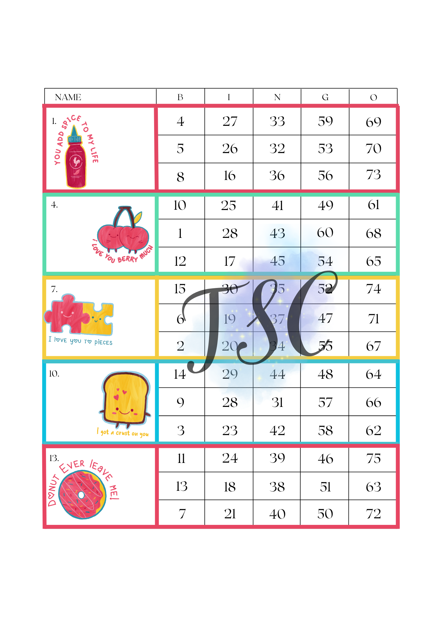 Feeling the Love Blocks 1-75 Ball