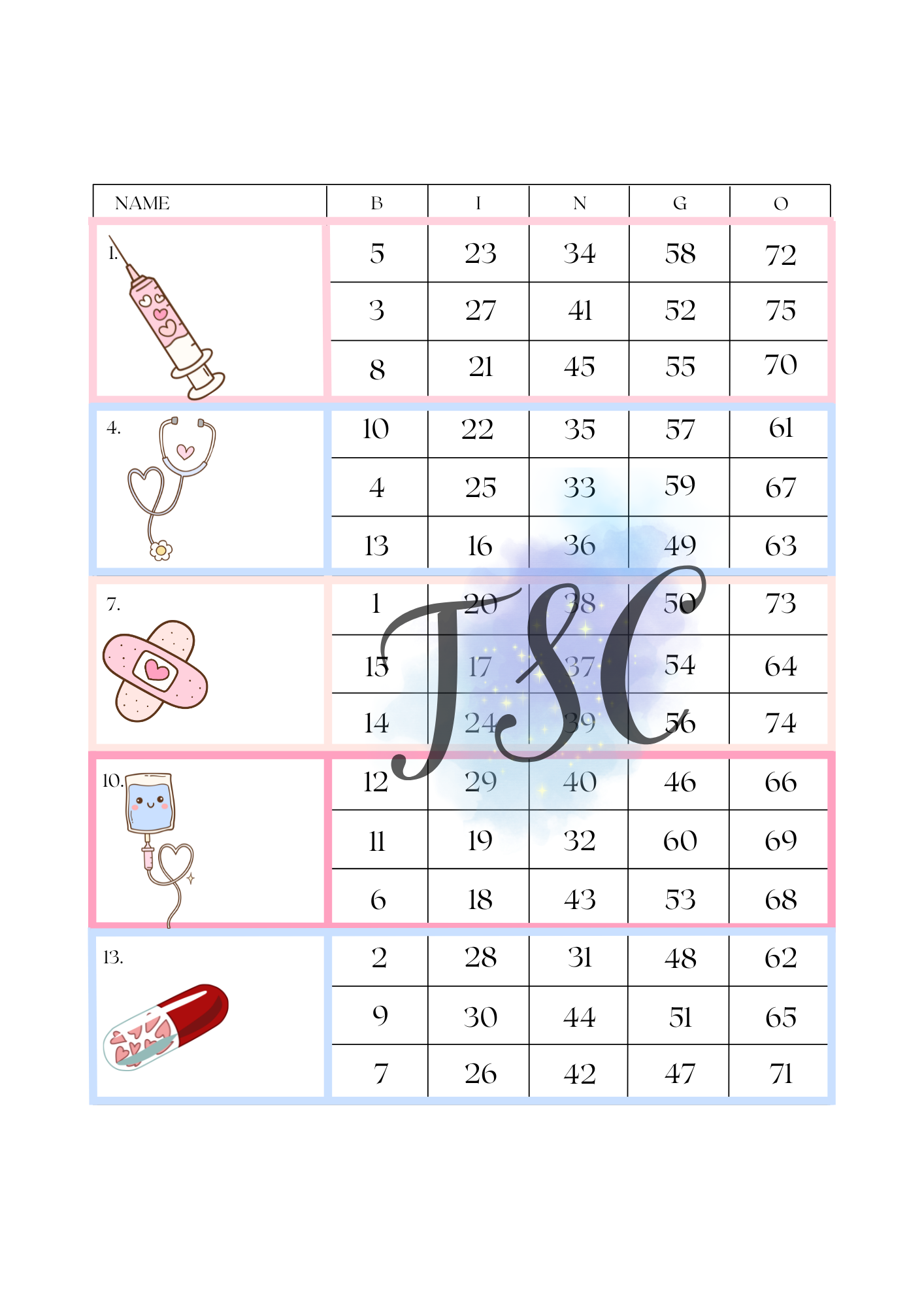 Love Doctor Blocks 1-75 Ball