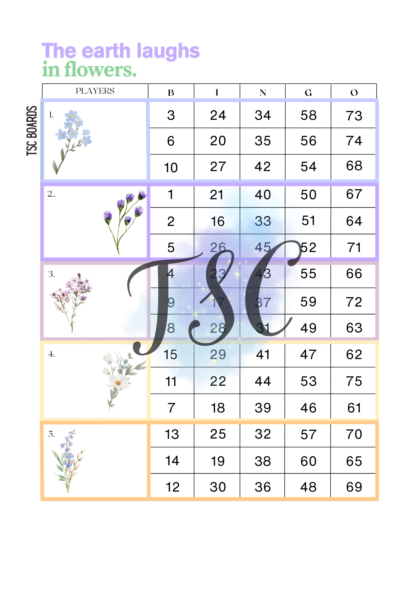 Pastel Flower Blocks Mixed 1-75ball