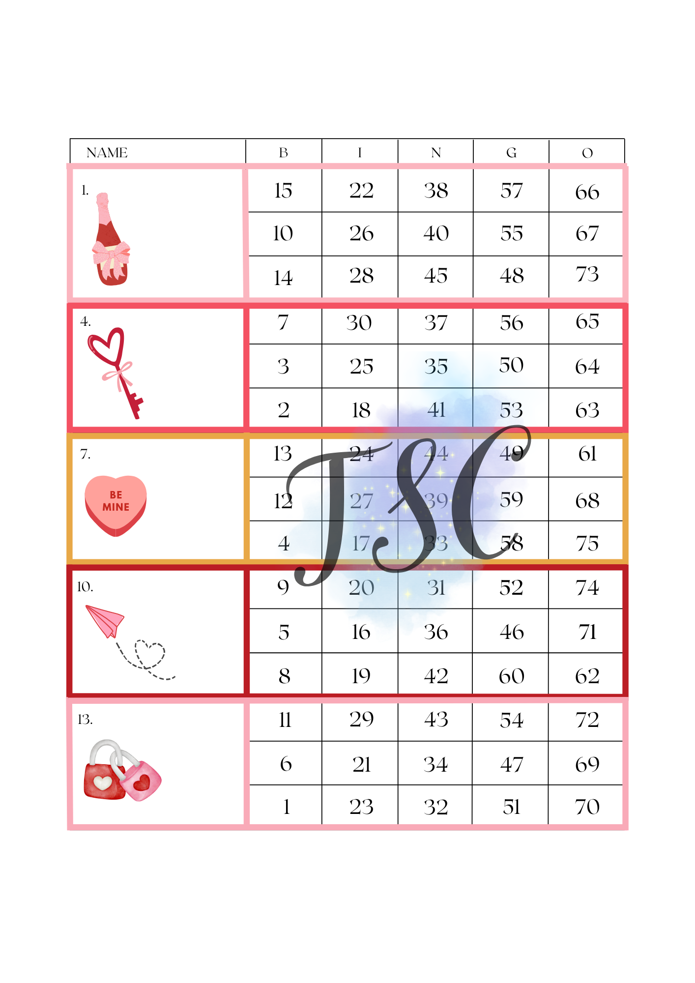 Valentines items Blocks 1-75 Ball