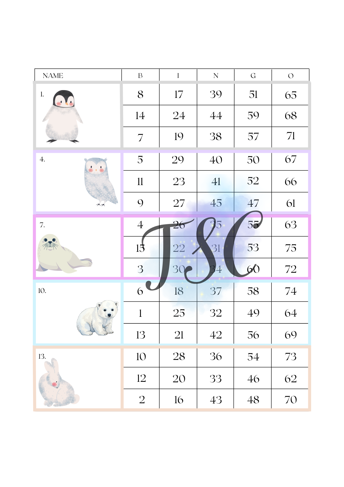 Baby Snow Animals Blocks 1-75 Ball