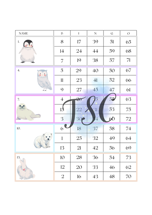 Baby Snow Animals Blocks 1-75 Ball