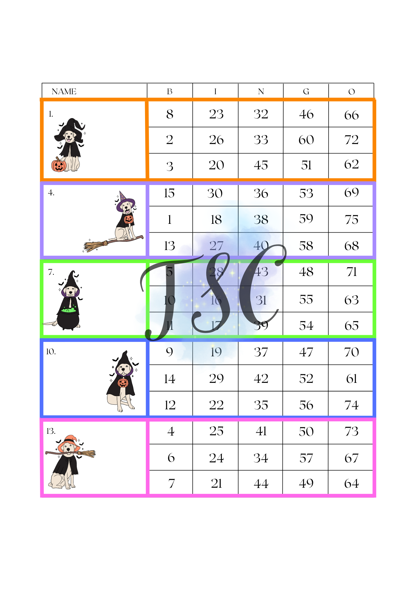 Golden Halloween Blocks 1-75 Ball