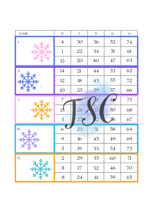 Snowflakes Blocks 1-75 Ball