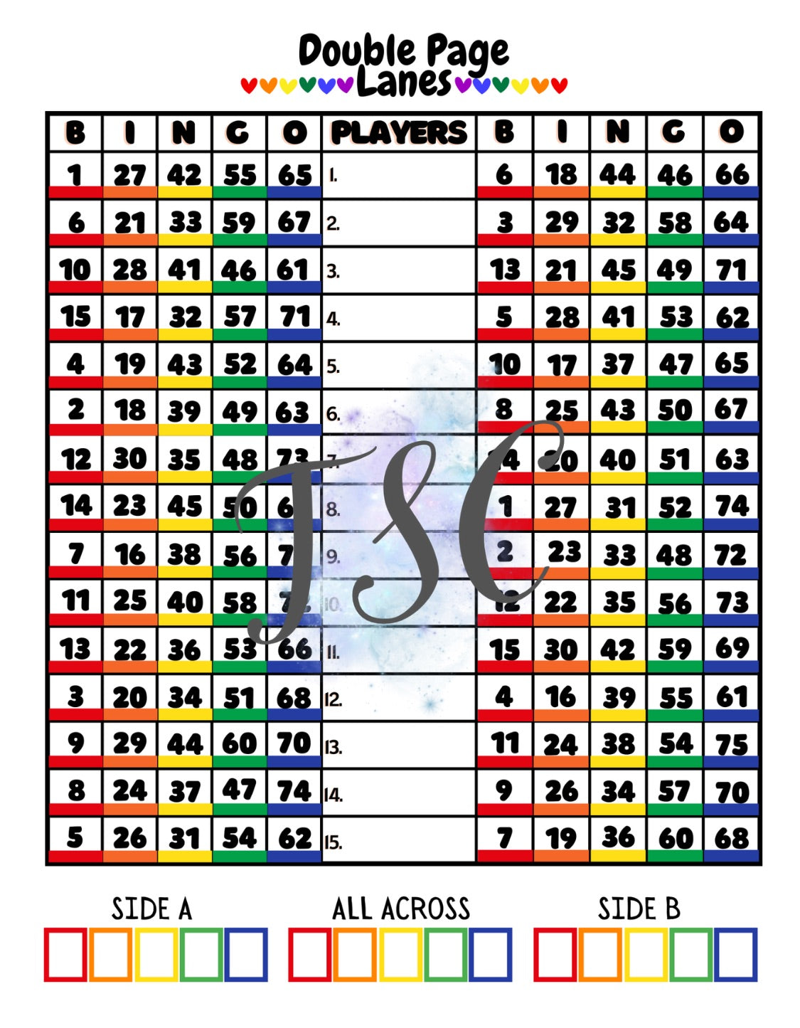 Double Page Lanes 1-75 Mixed