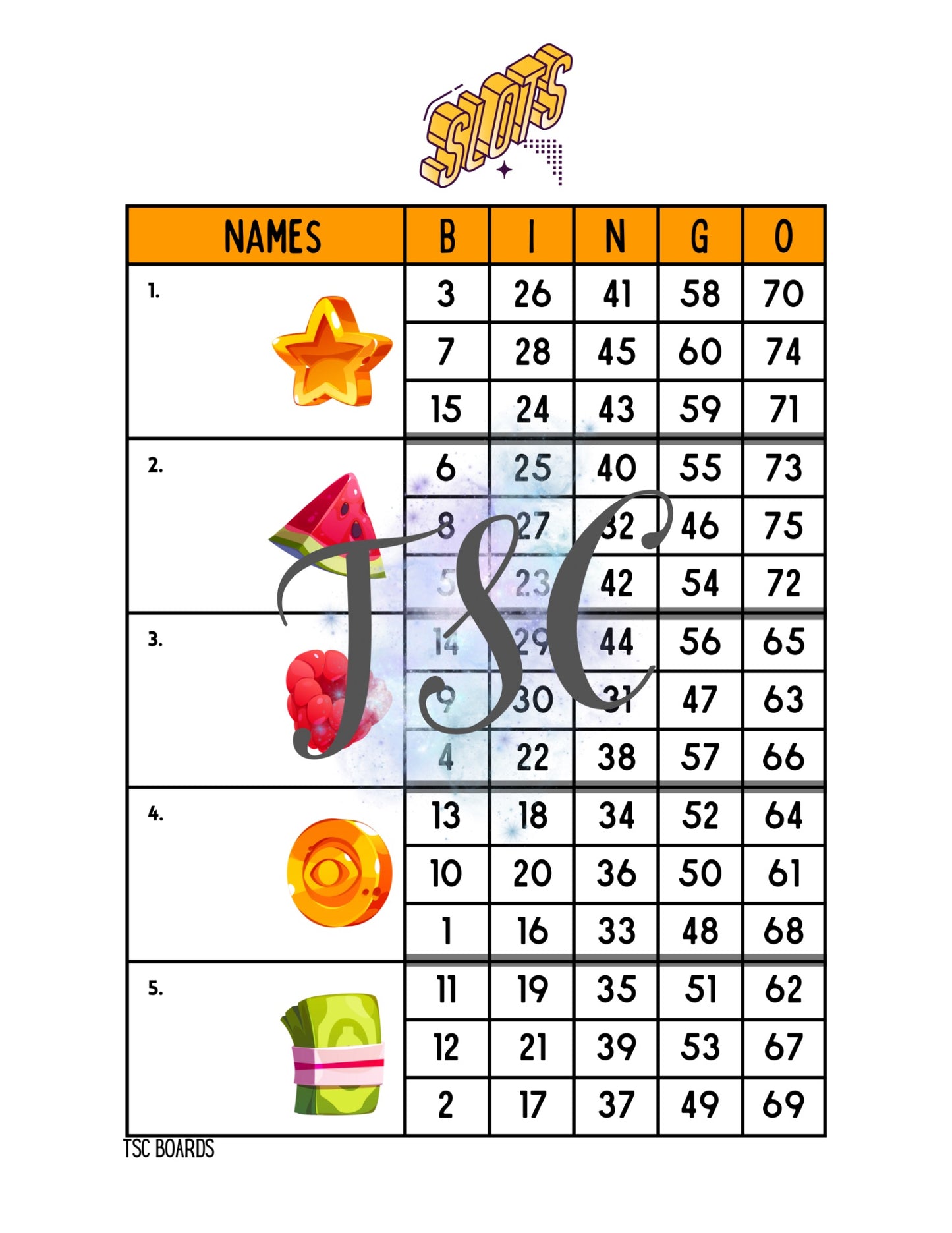 Slots Block 1-75 Mixed