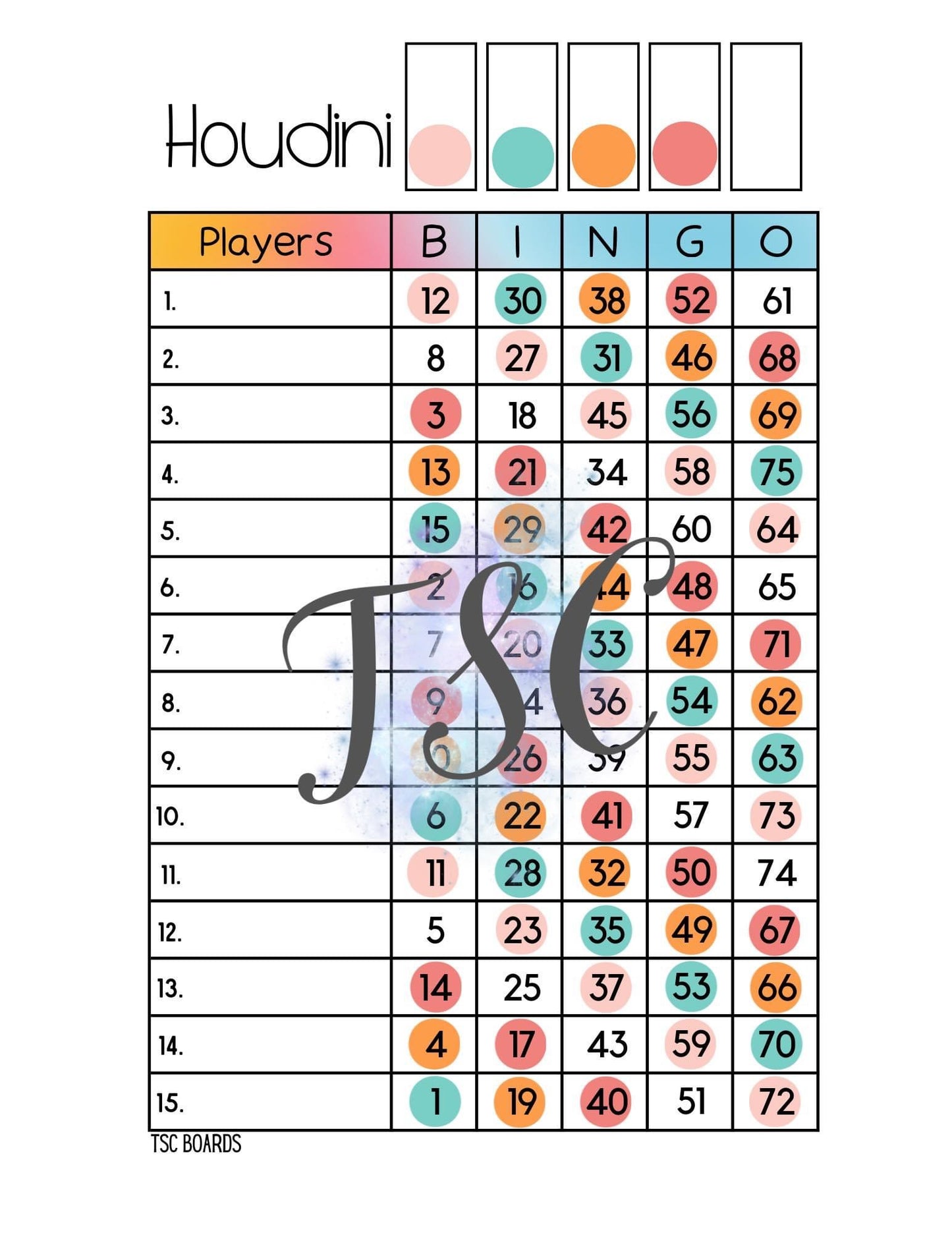 Houdini Dots 1-75