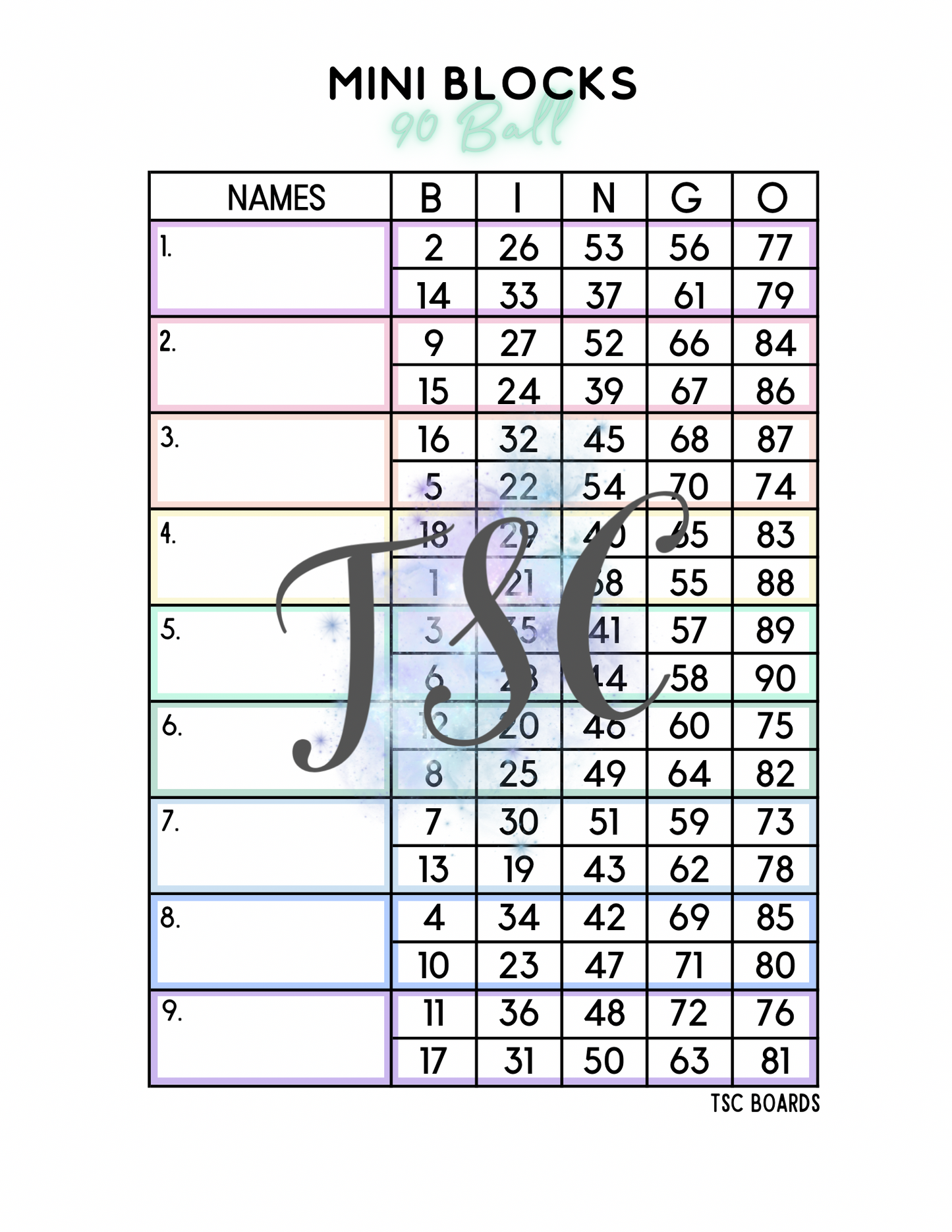 Mini Block 1-90 Mixed