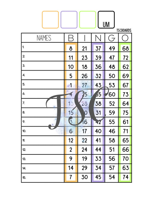 3 Colour Board 1-75 Ball