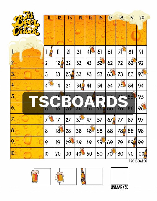 Beer O’clock Grid 1-100 Straight