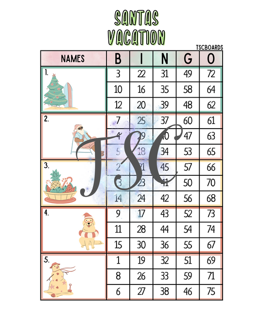 Santas Vacation Block Board 1-75