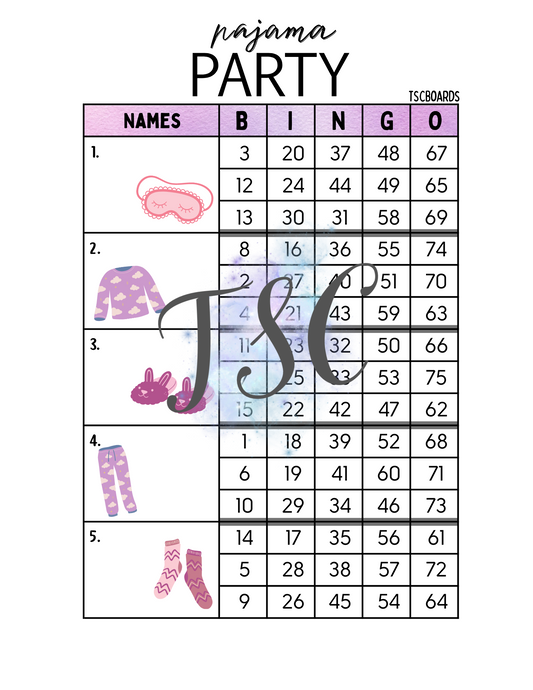 Pajama Party Block 1-75 Mixed