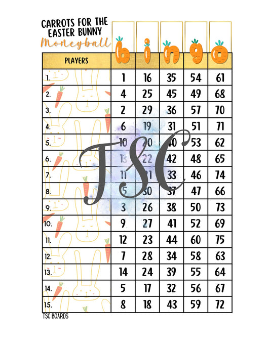 Carrots For The Easter Bunny Moneyball Board 1-75
