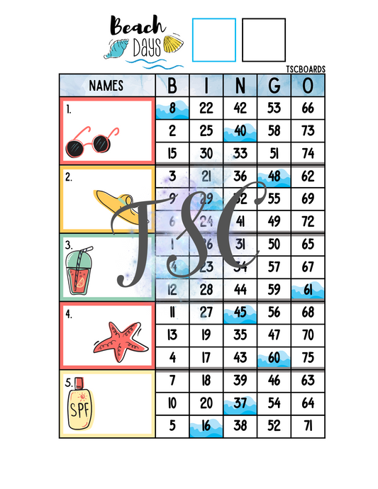 Beach Days Block Board 1-75