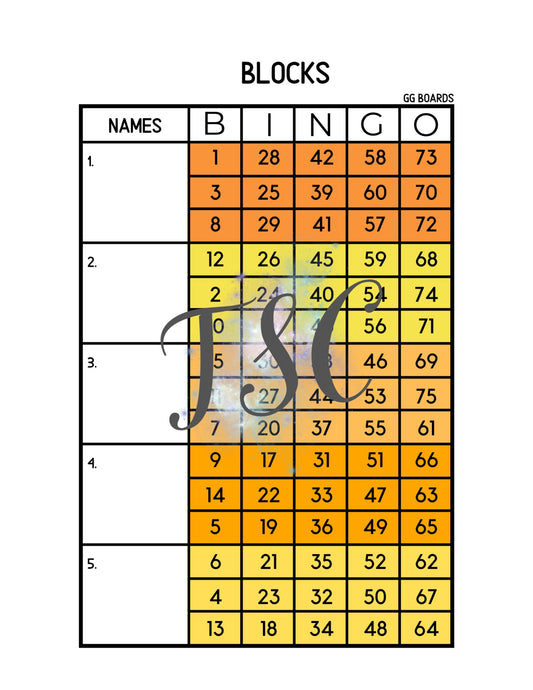 Yellow Block 1-75 Mixed