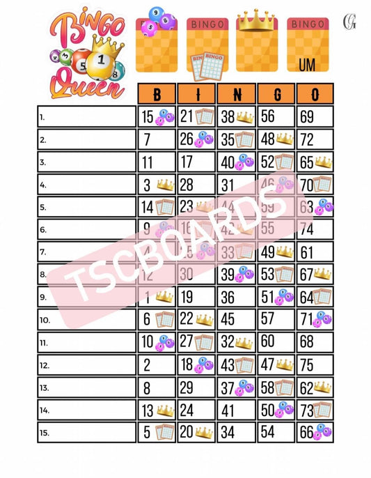 Bingo Queen 1-75 Mixed