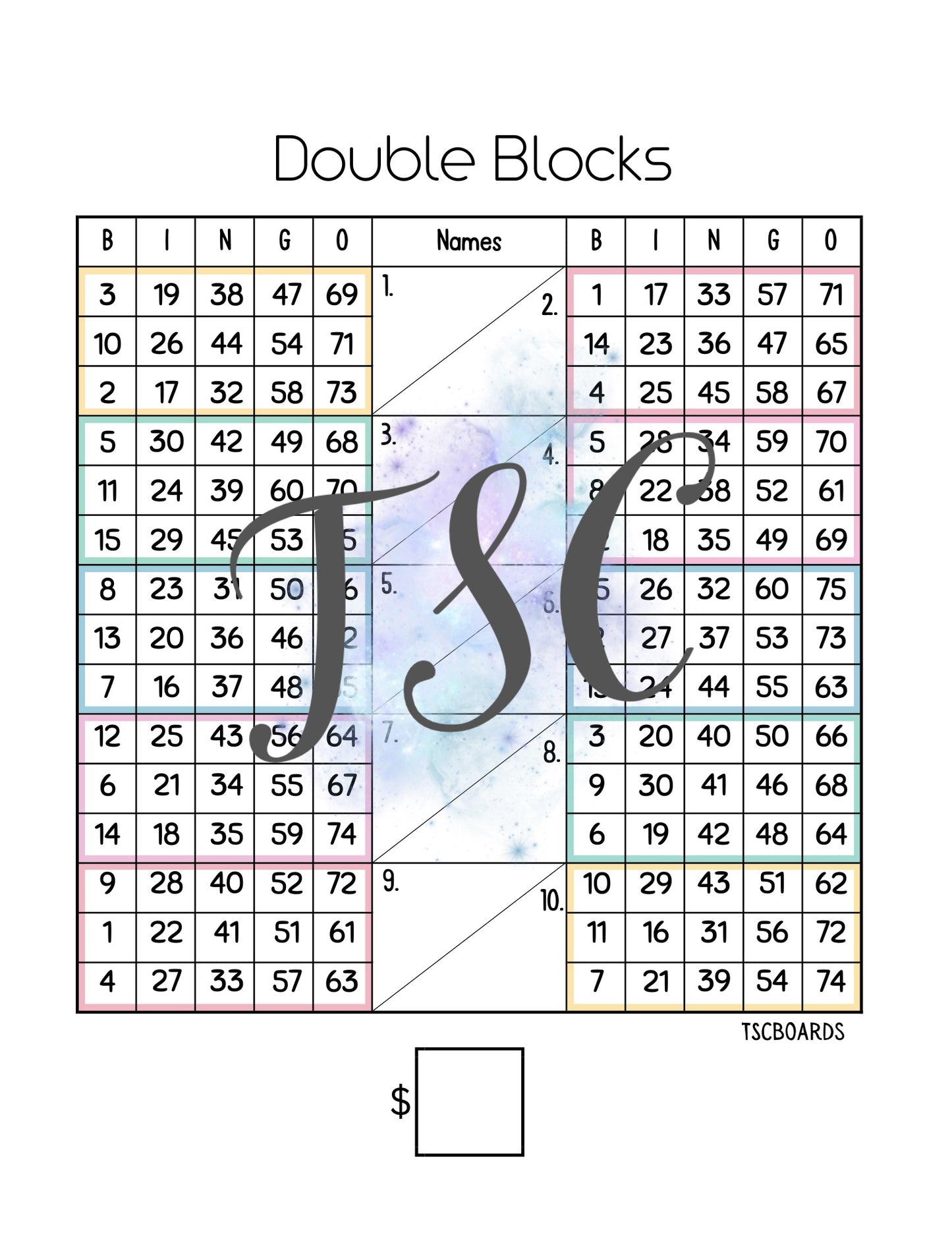 Double Blocks 1-75 Mixed