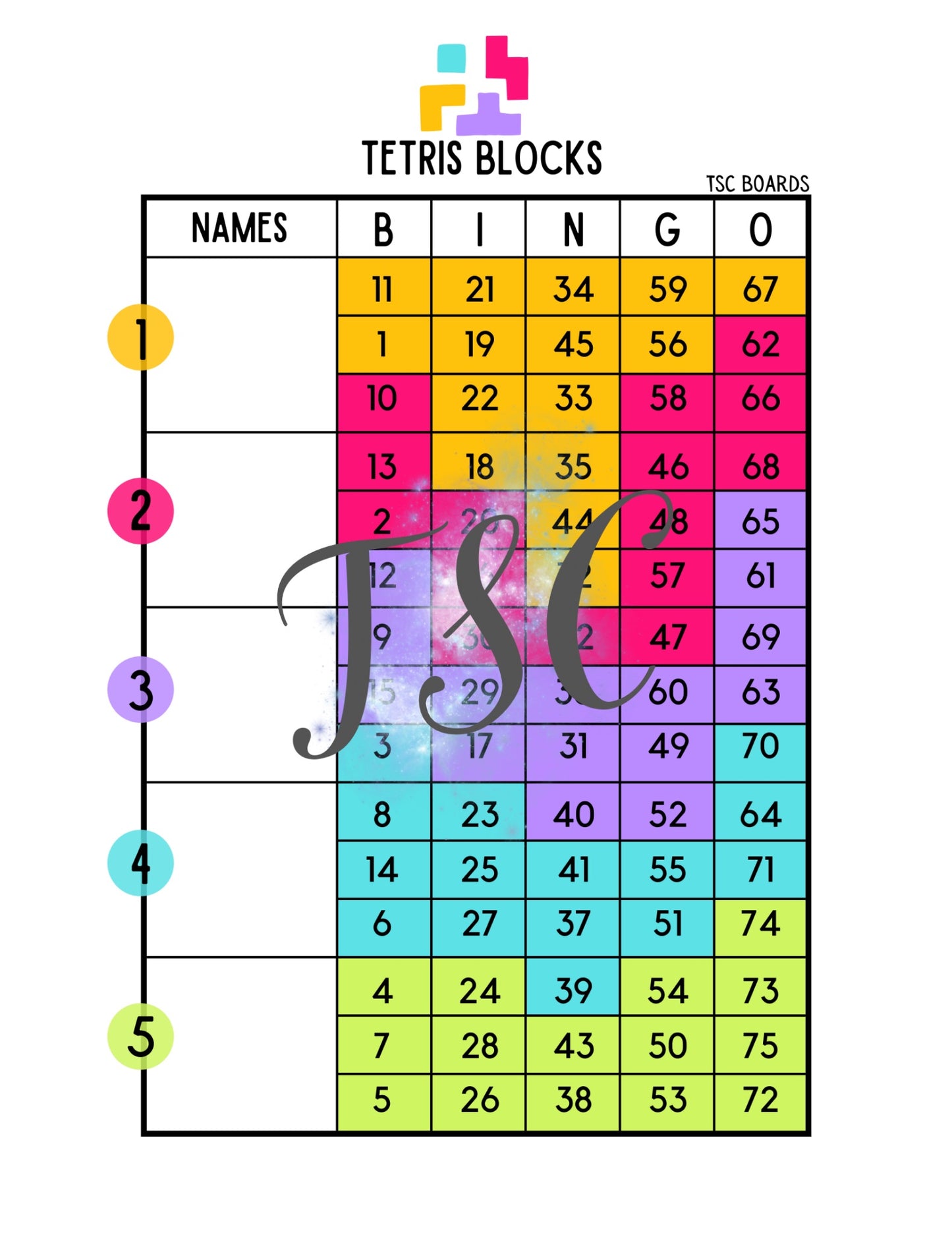 Tetris Block 1-75 Mixed