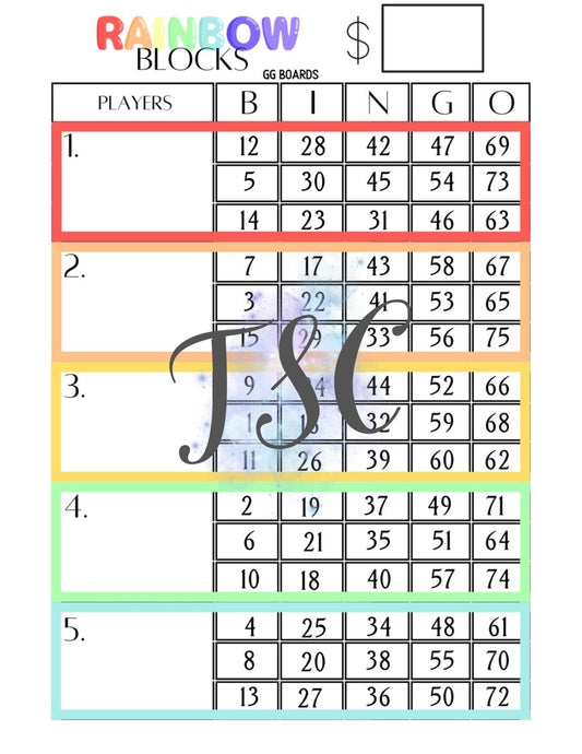 Rainbow Block 1-75 Mixed