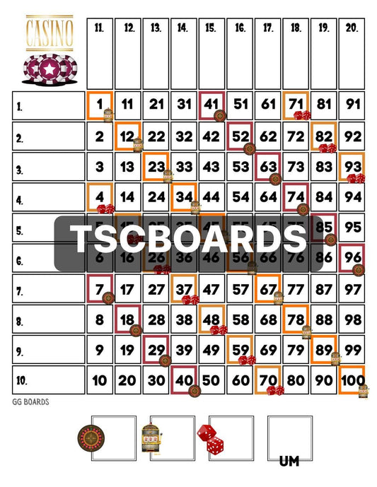 Casino Grid 1-100 Straight