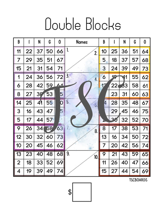 Double Blocks 1-75 Mixed