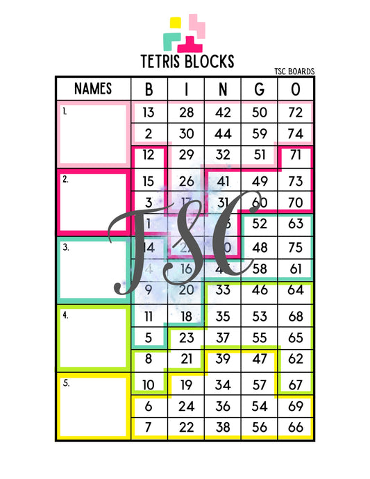 Tetris Block 1-75 Mixed