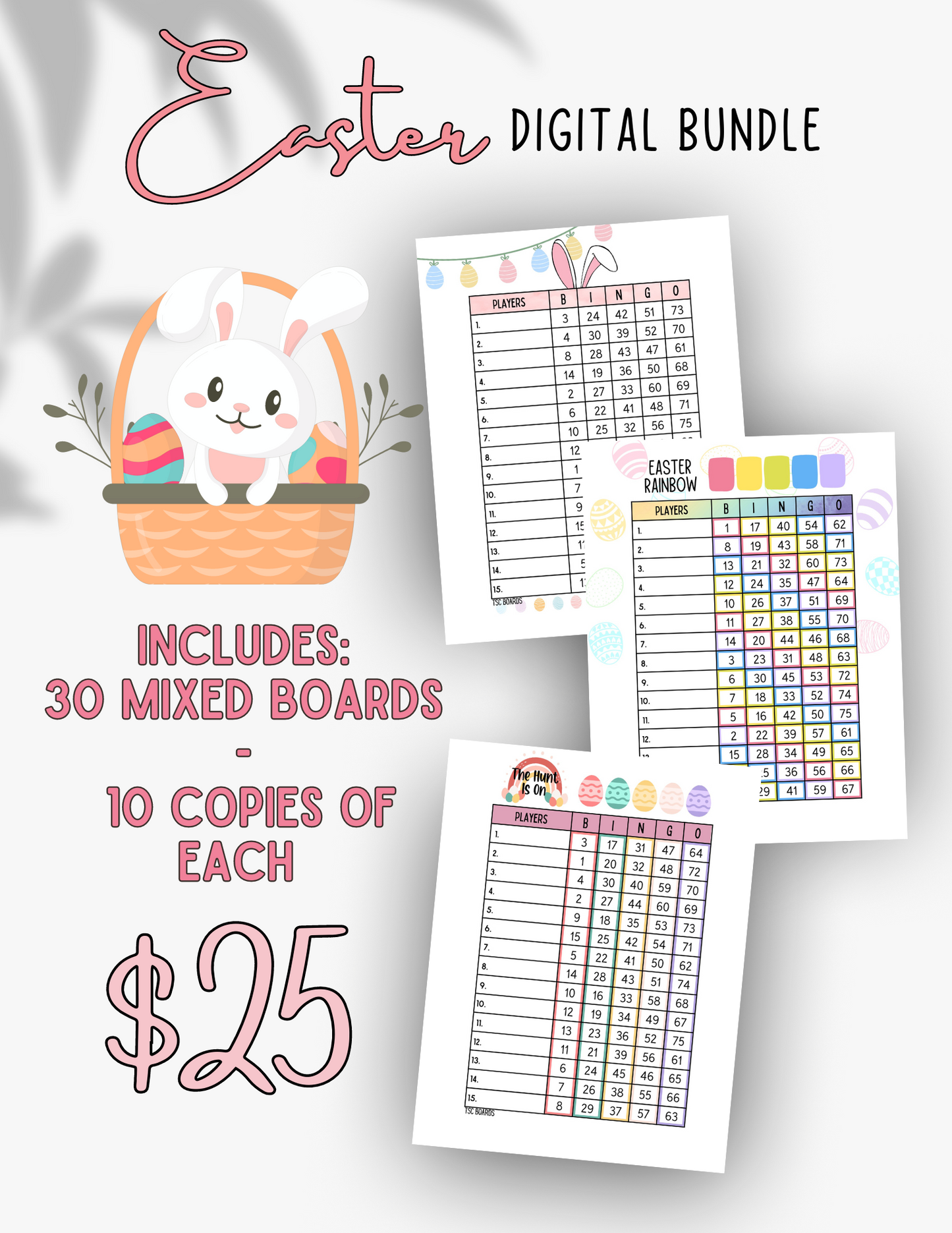 Easter Bundle - 30 Boards 1-75 Mixed